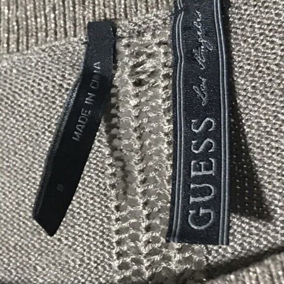 GUESS Gold Shimmer Half Sleeve Dazzle Sweater - Picture 3 of 9